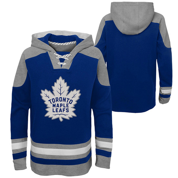Men's Blue Toronto Maple Leafs Blank Ageless Must-Have Lace-Up Pullover Hoodie